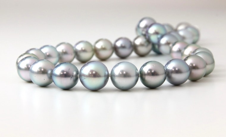 真珠ネックレス ダイヤモンド付きペンダント14mmk18真珠の首飾りH6-