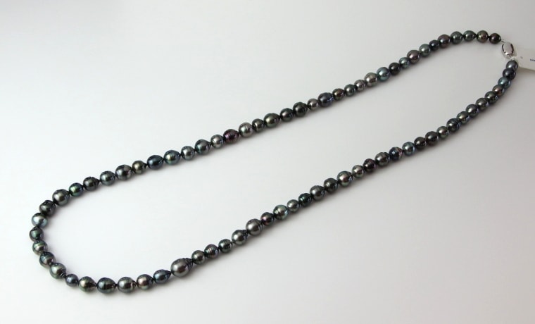 【美品】Tasaki9.1-11.7mm黒蝶ネックレス48cmシルバー