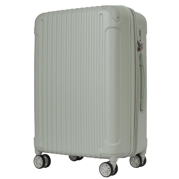 Novel 鏡面＆エンボスファスナーキャリー Mサイズ 拡張 8輪 双輪