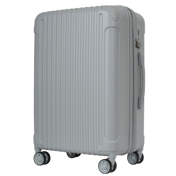 Novel 鏡面＆エンボスファスナーキャリー Mサイズ 拡張 8輪 双輪