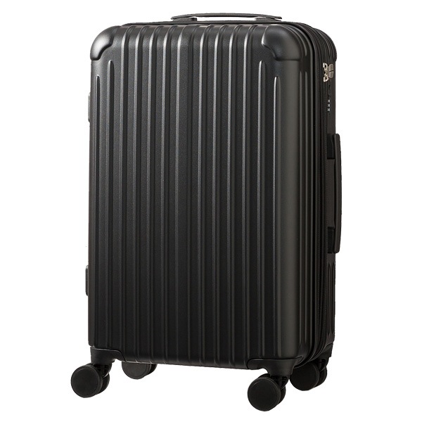 多機能キャリーケース【マットブラックMサイズ】C7 マットファスナーキャリー 8輪 双輪 ダイヤルロック式TSA 拡張機能