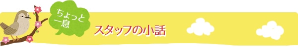 ちょっとひと息　スタッフの小話