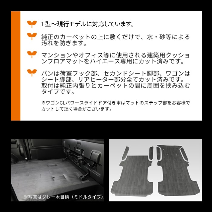 ハイエース  3Dラバーカーゴマット 標 準 S-GL用　1型〜現行対応！　新商品!   - 2