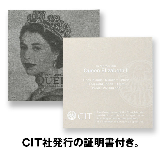 純金貨24金エリザベス女王メモリアルコインペンダント【通常】｜新聞
