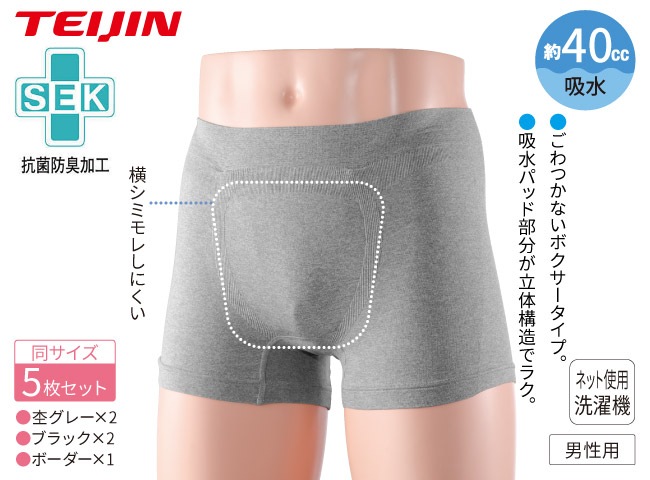 TEIJIN/テイジン 高機能吸水パンツ 男性用5枚セット【通常】｜新聞