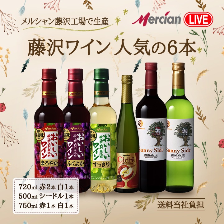 送料当社負担】ライブ限定！藤沢ワイン6本セット | すべての商品