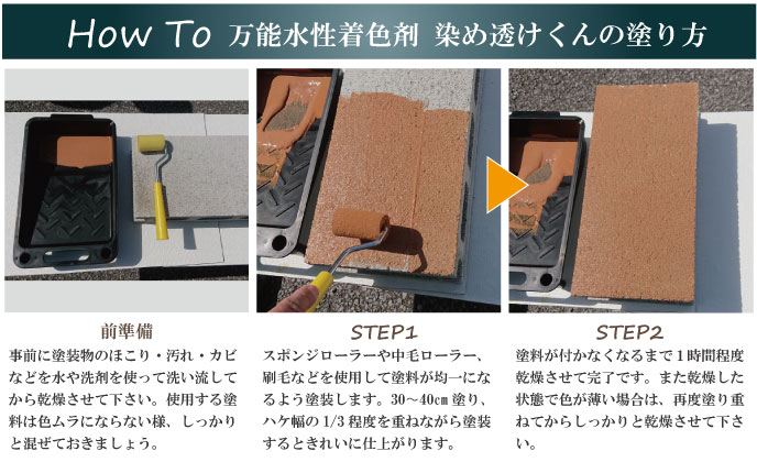 万能水性着色剤『染め透けくん』の塗り方
