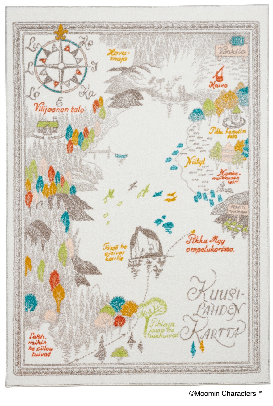 ムーミン谷の地図ラグ
