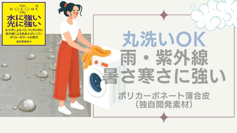 独自開発ポリカーボネート薄合皮バッグとは