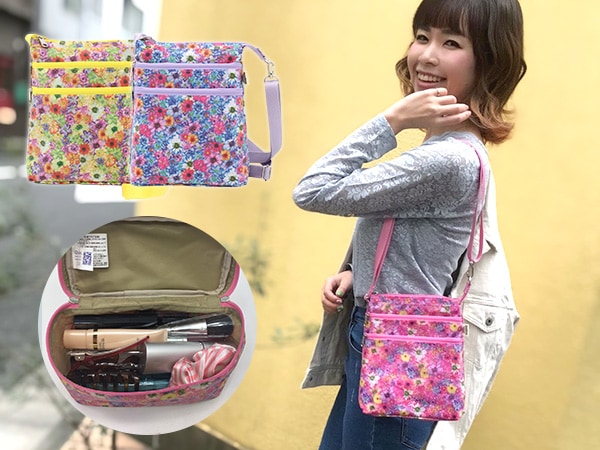 専用＊ふんわりしっかり刺繍・ファスナー蓋付バッグ&フリル付ポーチ