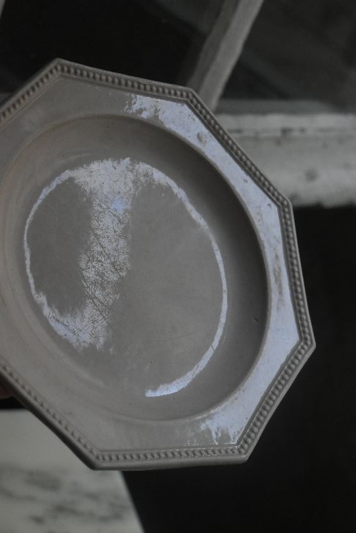 超レア 窯不明18/19世紀 ファイアンスフィーヌ オクトゴナル皿（18