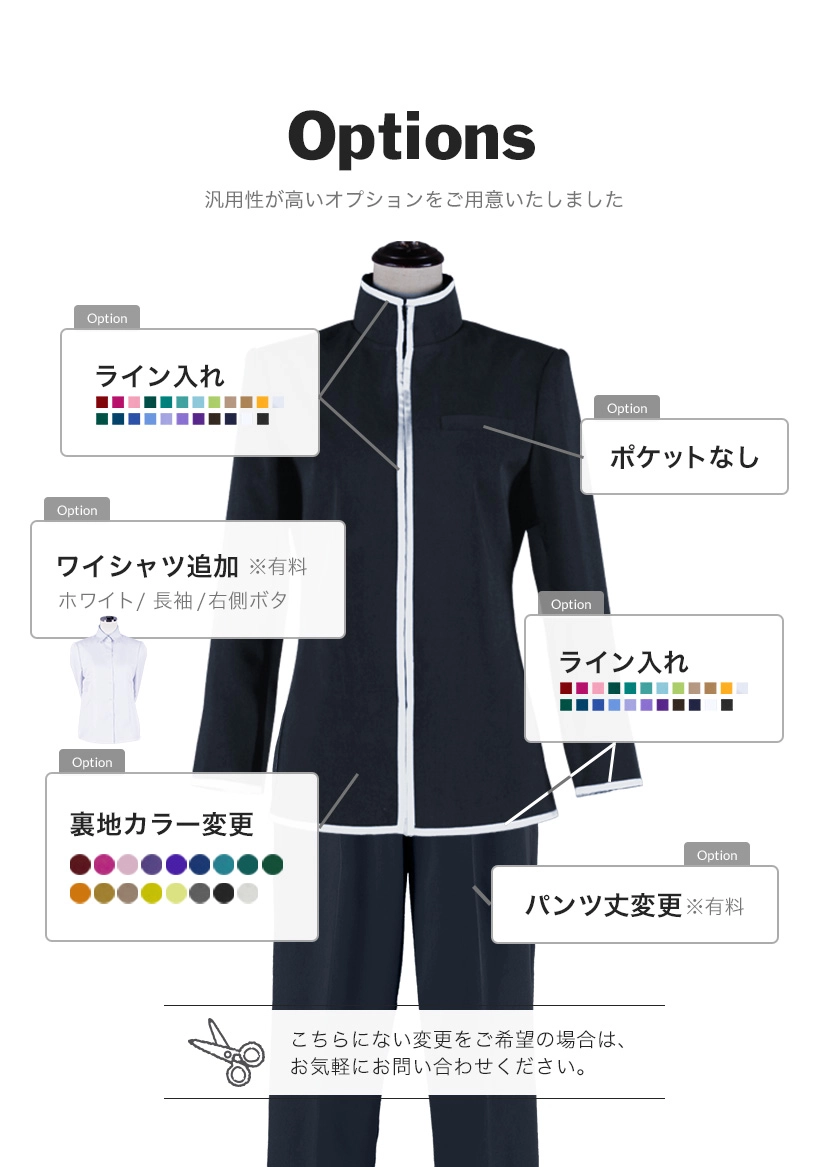 コスプレに最適なライン・オリジナル学ラン上下セット（ファスナー