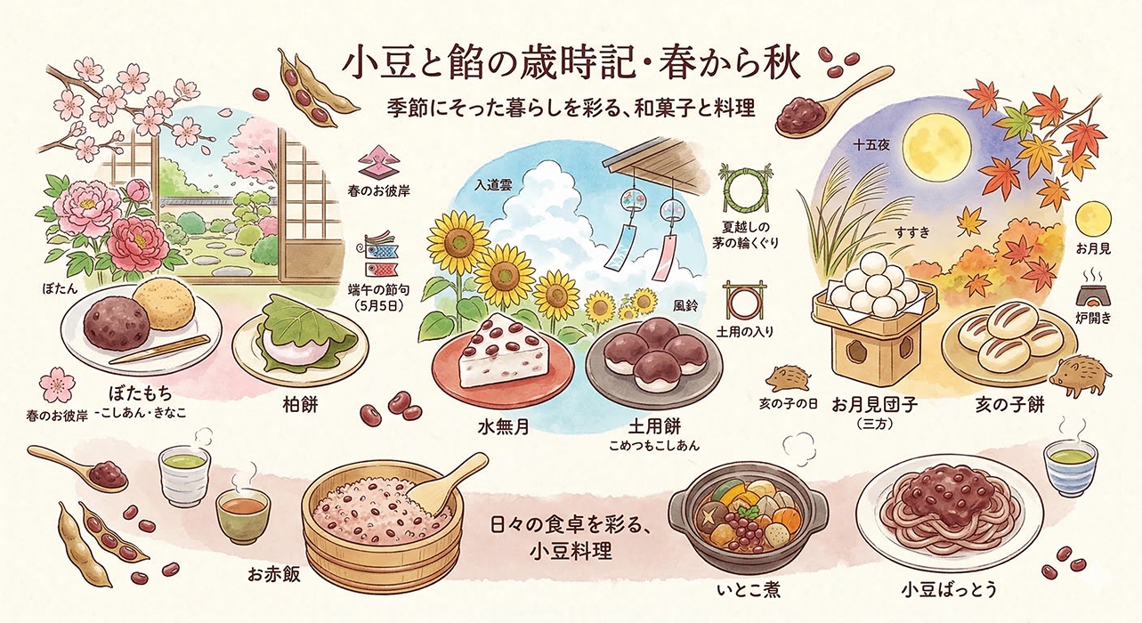 小豆と餡の歳時記・春から秋 | あんこコラム 【茜丸】あんこ通販 