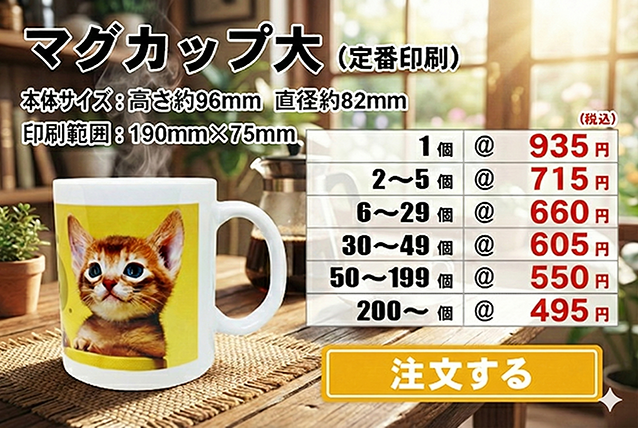 マグカップ大M定番注文