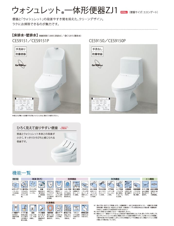 素晴らしい価格 川井TOTO ウォシュレット 一体形便器 ZJ1 CES9151#NW1 ホワイト 手洗い付 床排水 排水芯200mm トイレ 