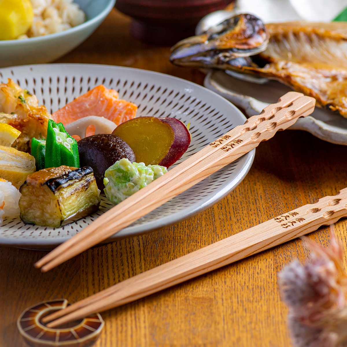 米玉利 屋久杉 ねじり夫婦箸セット