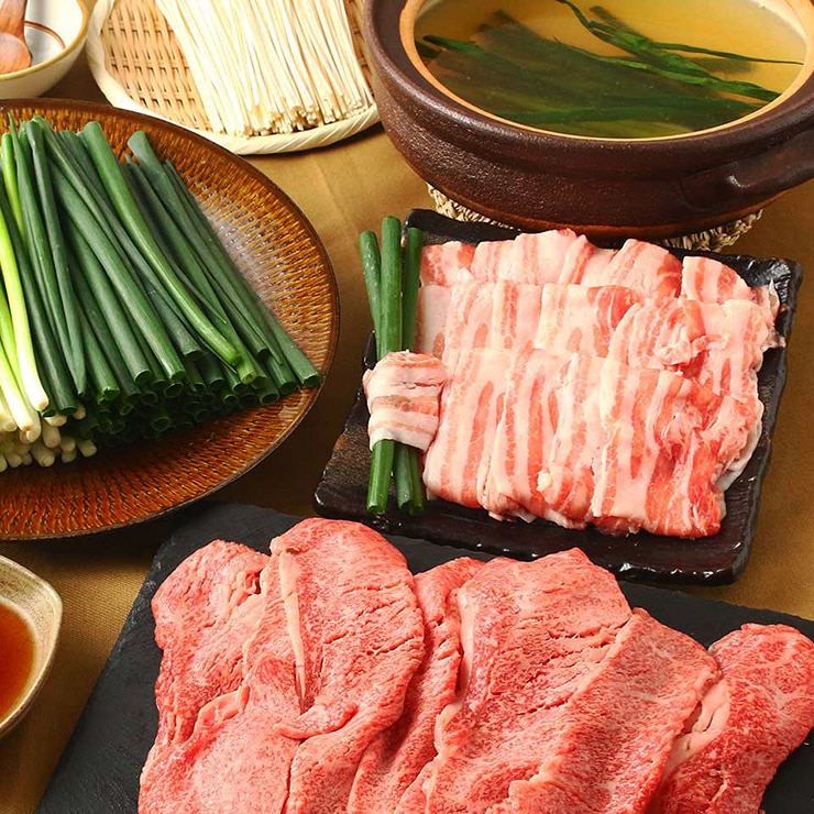  葱屋おおくぼ ねぎしゃぶセット 豚・牛食べ比べ