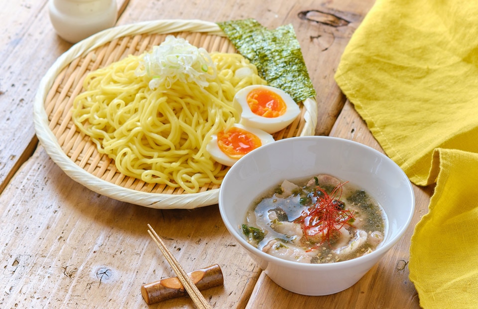 にじデパート 明太とんこつスープ茶漬でつくる簡単つけ麺