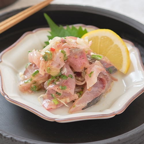 練り梅のオイル漬け アジの香味練り梅オイル和え