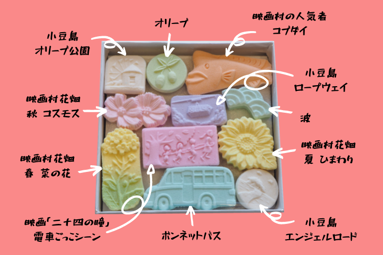 二十四の瞳映画村 ｵﾘｼﾞﾅﾙ和三盆 小豆島のお菓子 二十四の瞳映画村オフィシャルショップ チリリン屋