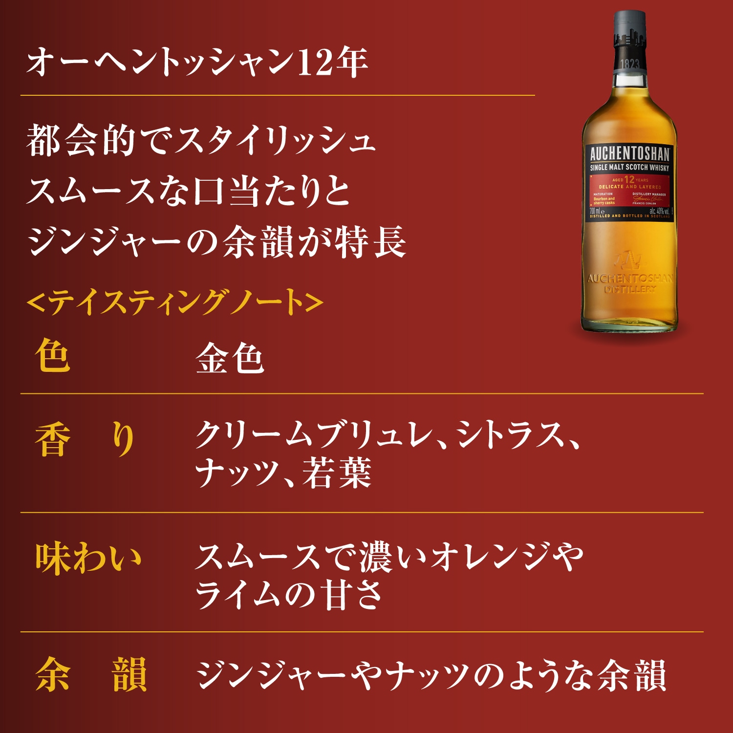完売】オーヘントッシャン 12年（専用グラス＆動画付き）【シングル 