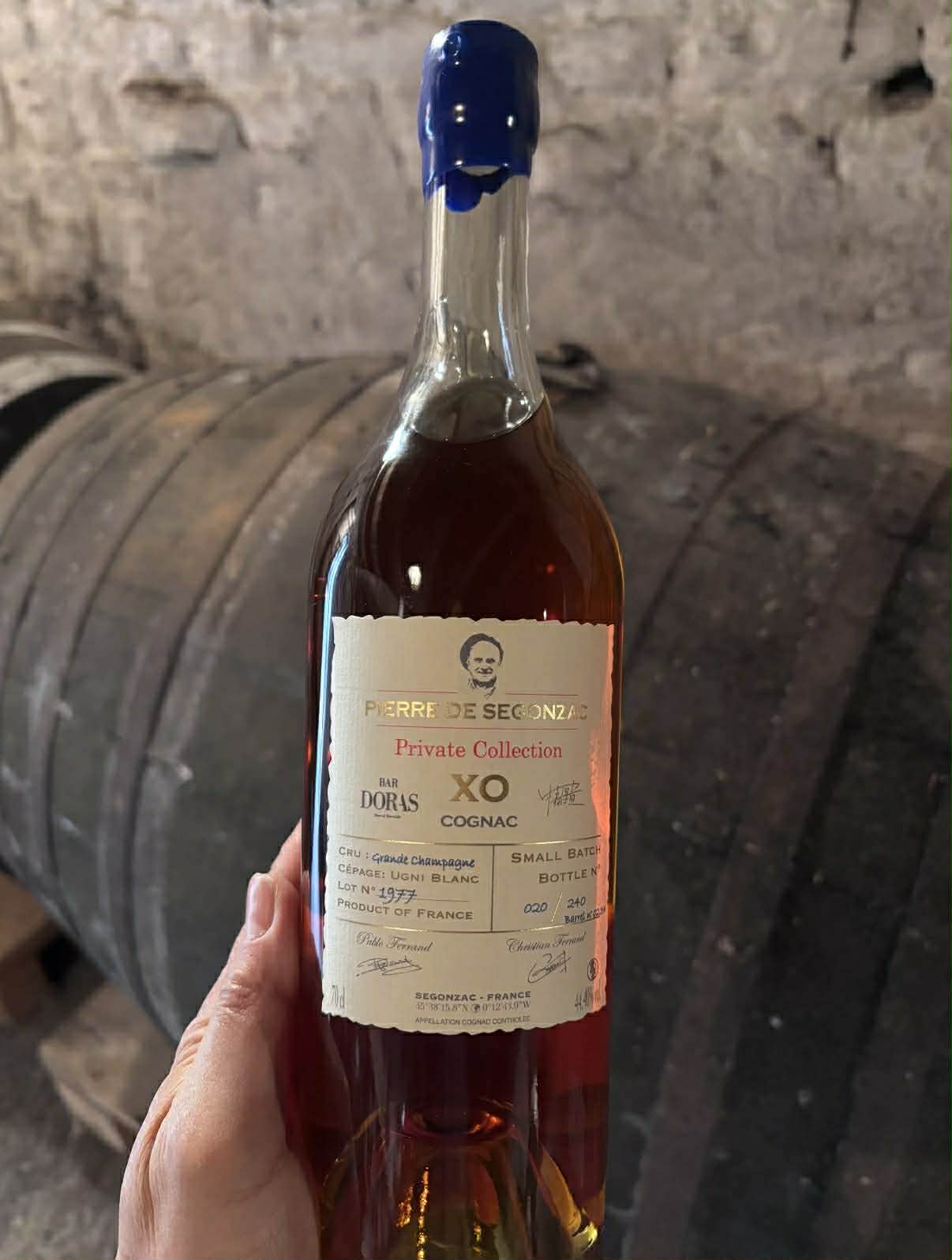 ピエール・ドゥ・スゴンザック XO Lot.1977 for Bar DORAS Cognac Pierre de Segonzac 1977 pour BAR DORAS - 頃末商店 – 頃末