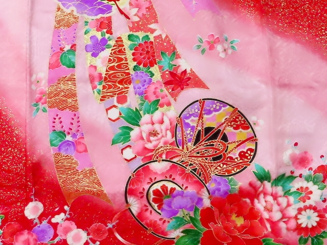 女児産着  手毬柄 SOUBIEN（創美苑） 産着 女 女の子 販売 初着 白 赤 ピンク 黄色 青 梅