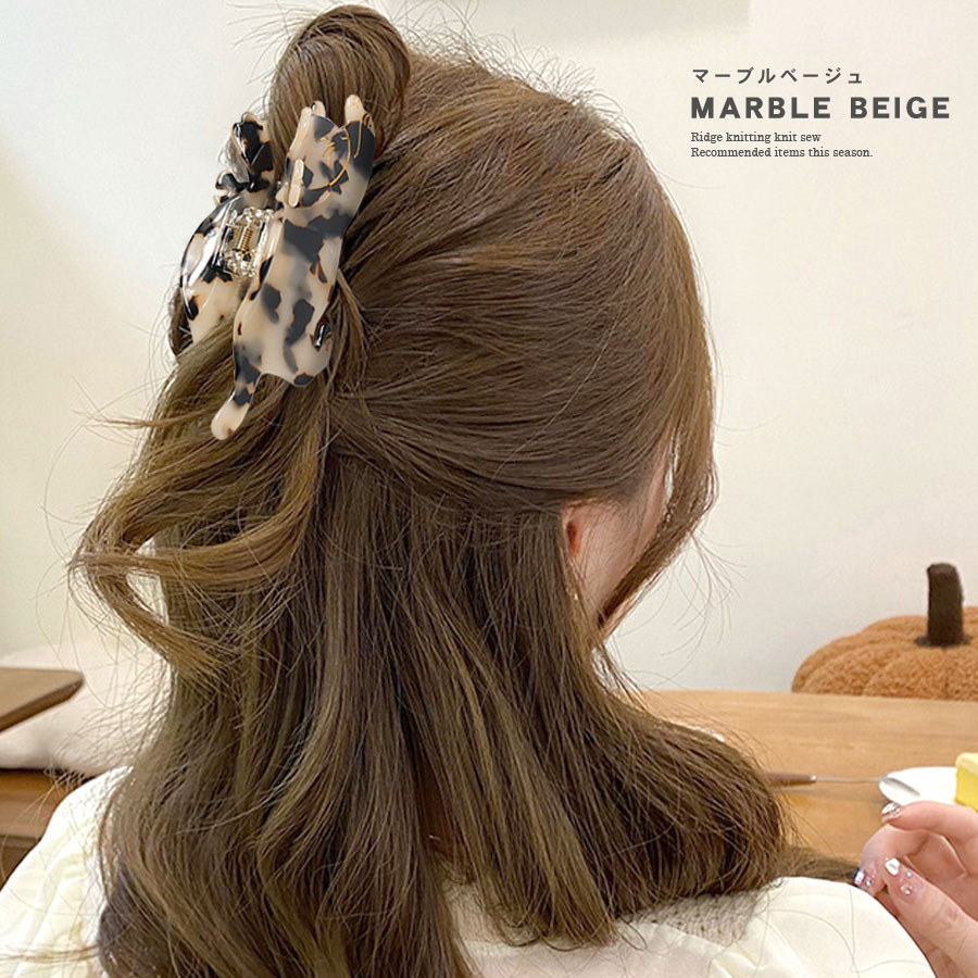 猫 ヘアクリップ バンスクリップ ネコ ねこ のび 伸び 姿 モチーフ