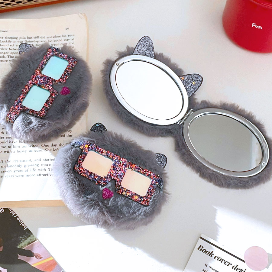 コアラ 手鏡 コンパクトミラー 鏡 拡大鏡 二面鏡 持ち歩き メイク直し