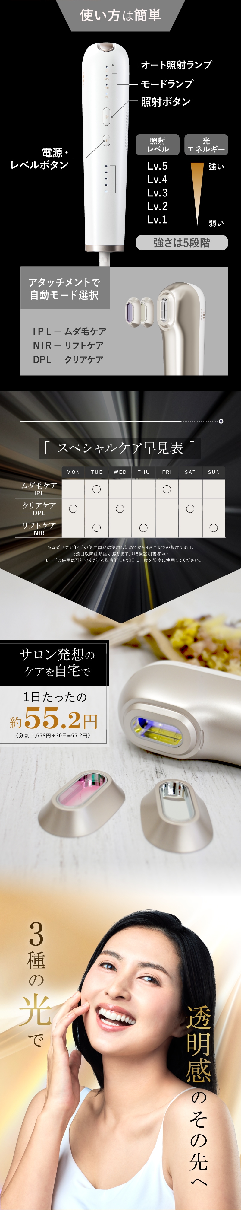 3種の光で透明感のその先へ