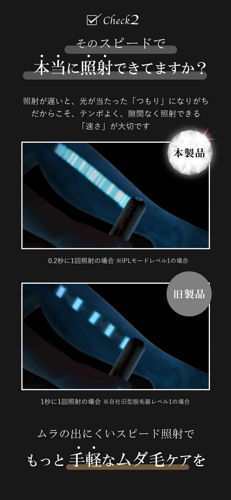 そのスピードで本当に照射できていますか？