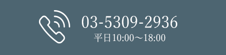 03-5309-2936 平日10:00～18:00