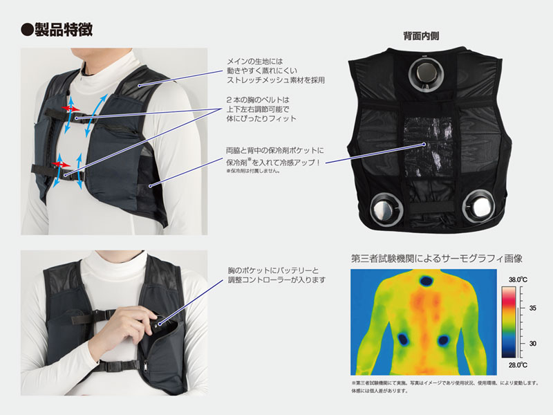 E-COOLINE 安全ベスト持続冷却　SX3テクノロジー　/27101800-510-L L : pervormance社 E-COOLINE シャツベストXL 持続冷却 SX3