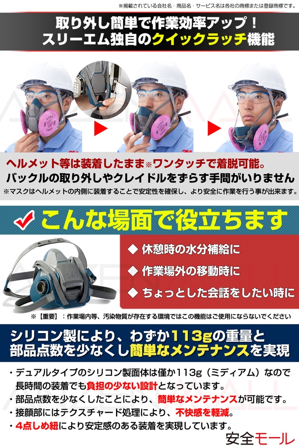 3M 取替式防じんマスク(RL3国家検定合格品) 6000 2091-RL3 Mサイズ
