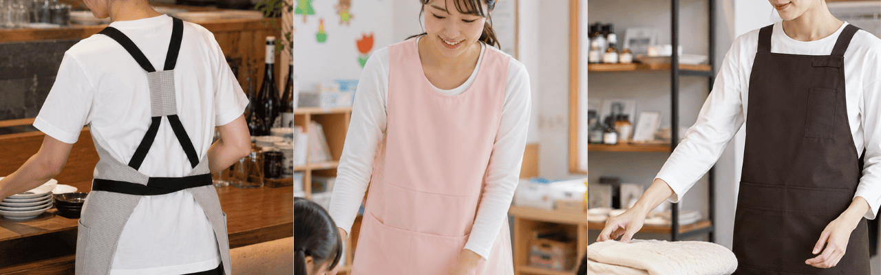 何度も直すのはもう終わり。肩紐が落ちにくいエプロン特集