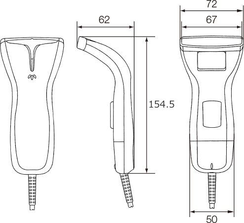 小型・軽量のハイパフォーマンスバーコードリーダーPDC-019の外観イメージ