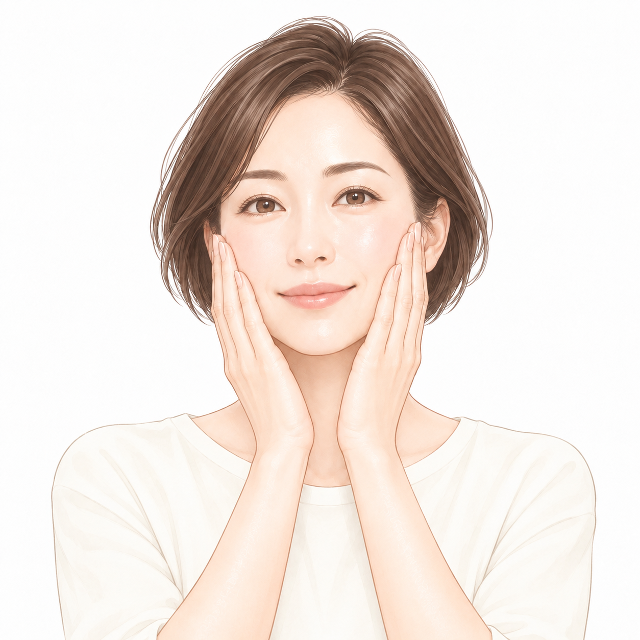 シートを外して残った美容液をなじませるイラスト