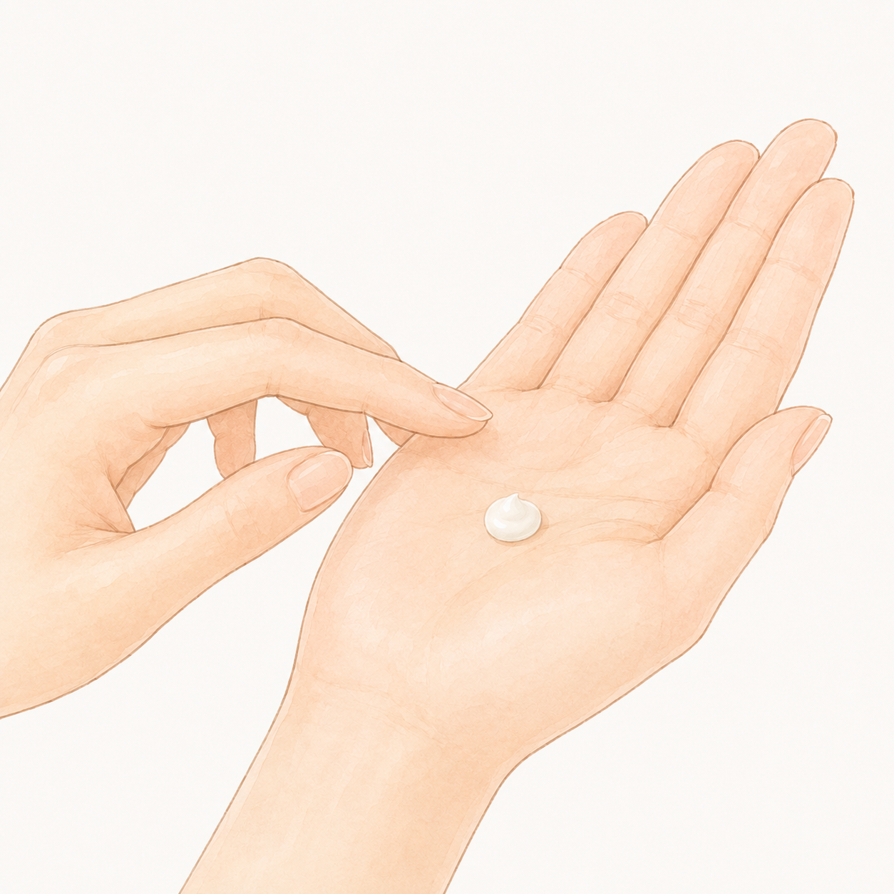 STEP2 適量を手に取る