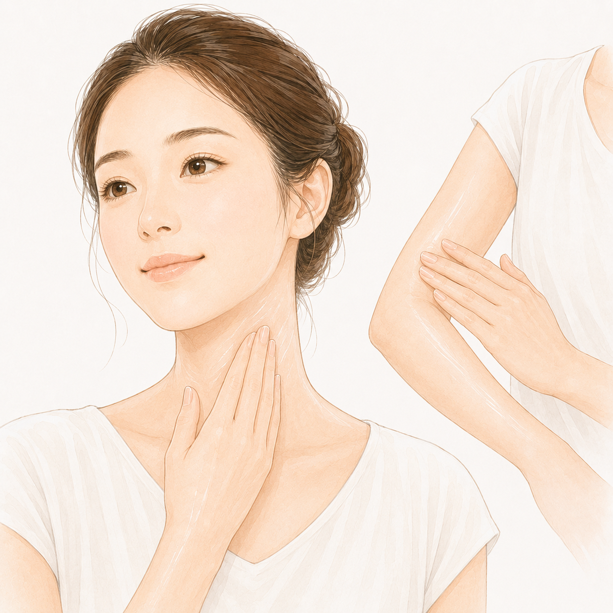 STEP4 首・腕などにもなじませる