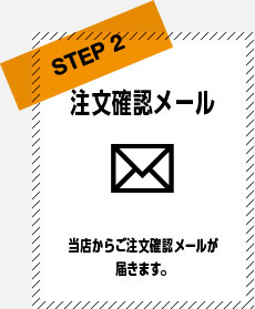 STEP2　注文確認メール　当店からご注文確認メールが届きます。
