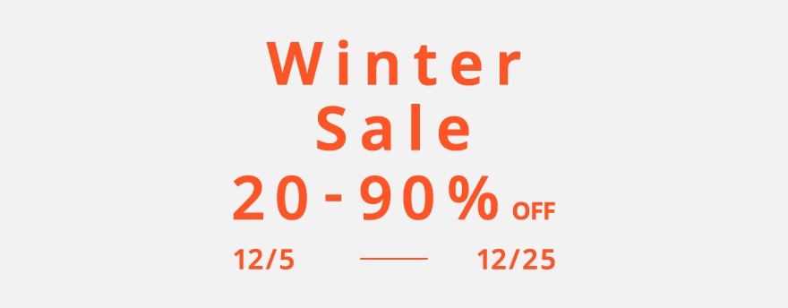 WINTER SALE開催中。最大90%OFFのお得なチャンス