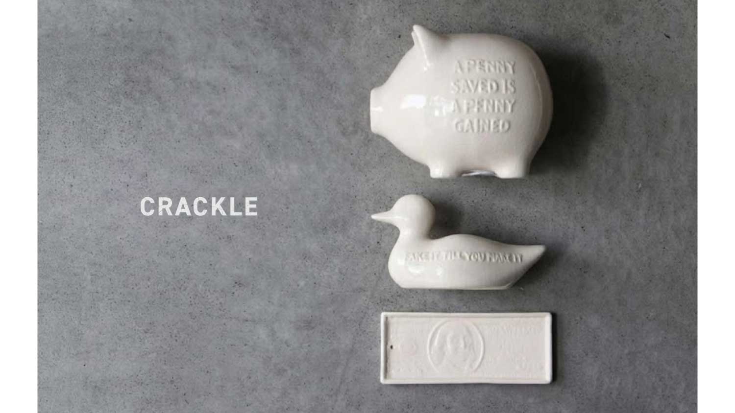 貫入の仕上げをインテリアに落とし込んだCRACKLEシリーズ