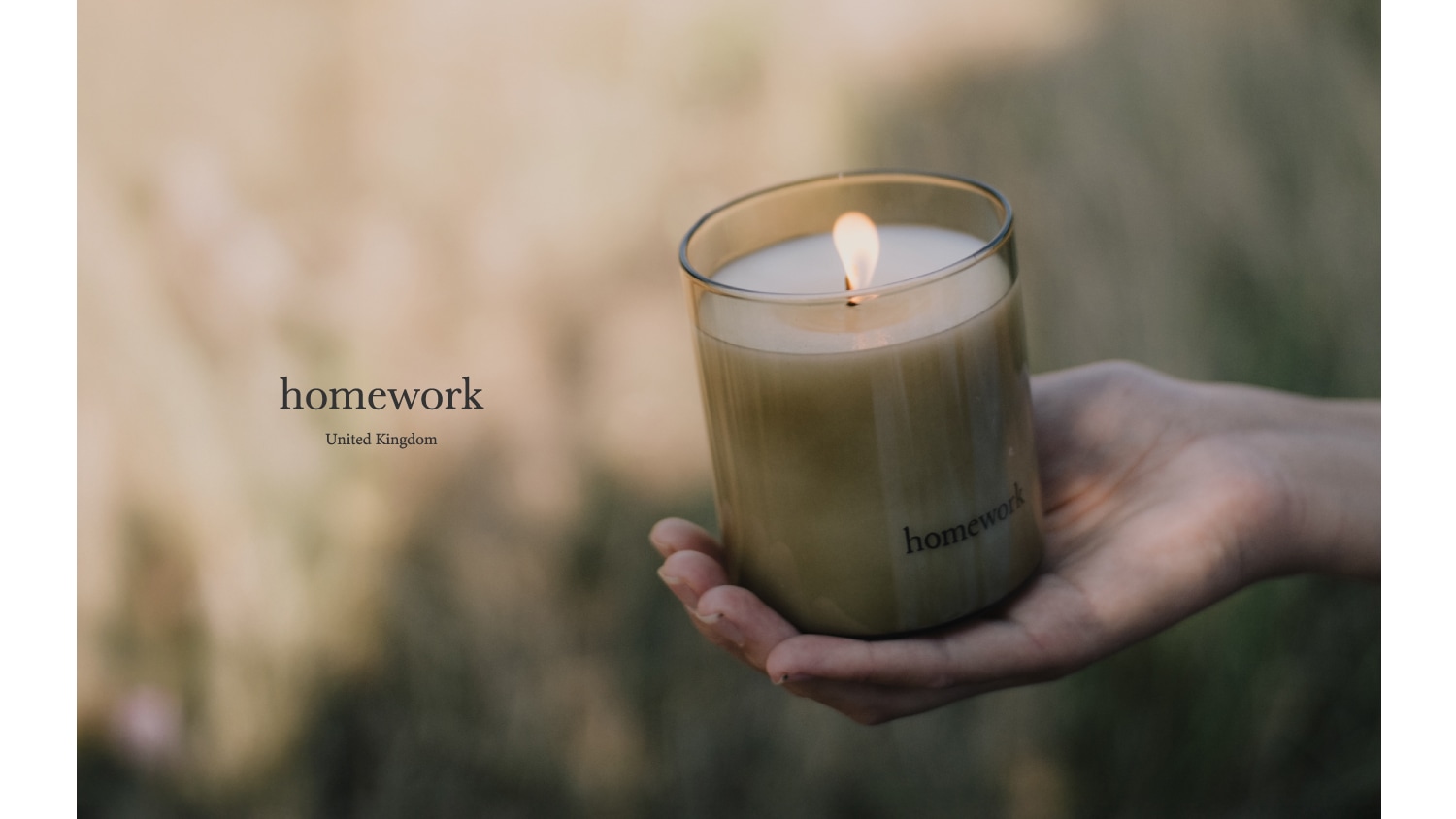 自然のリズムに還る、5つのエレメントの香りのhomeworkのキャンドル