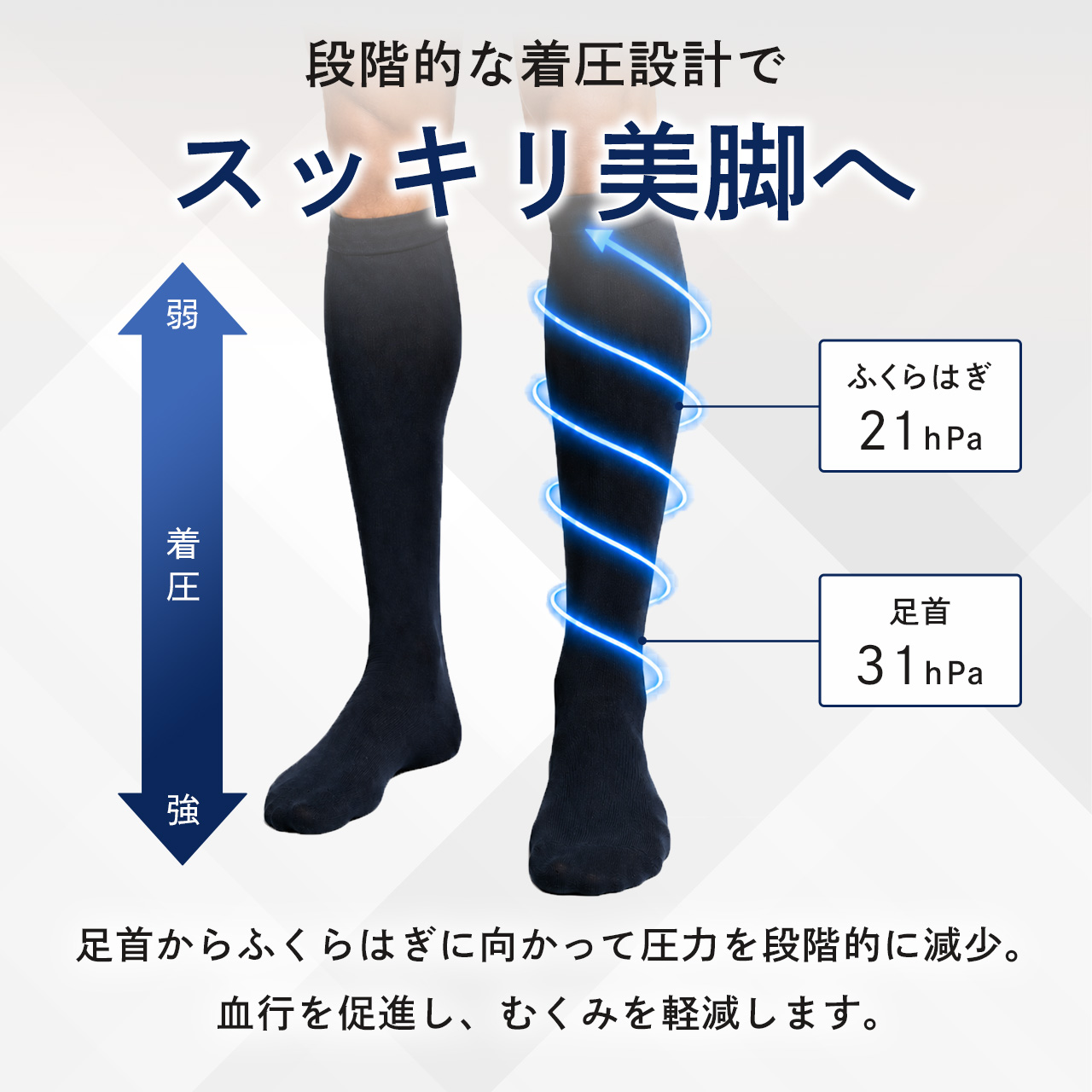ヘルツバイン No.260の紹介。段階的な着圧設計でスッキリ美脚へ。