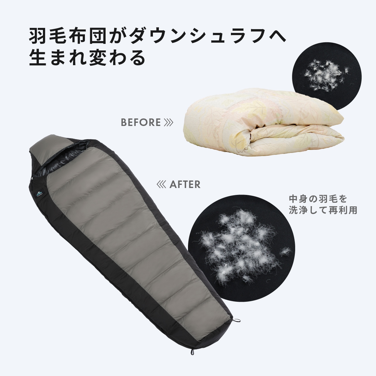 REFORM】羽毛布団のリフォーム | SLEEPING BAG | FUGAKU(フガク)