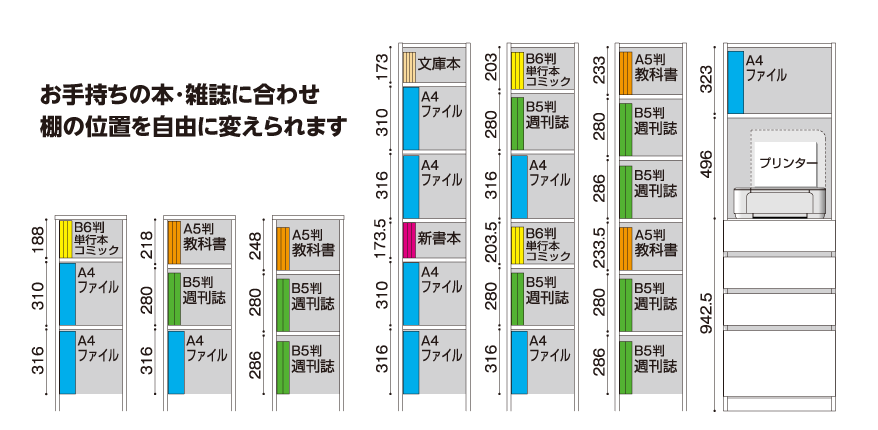 棚位置は変更自在