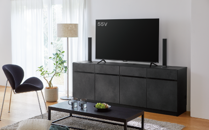 テレビの両脇の収納力がアップ