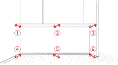 カウンター下（奥行の測り方）