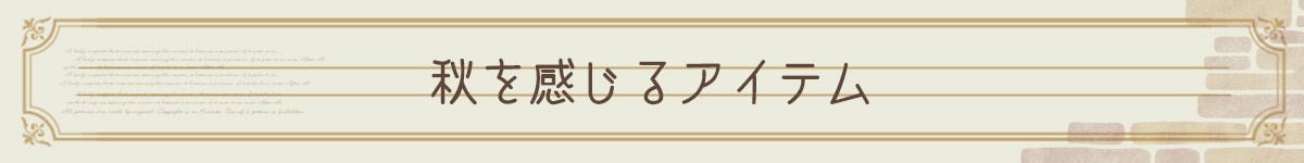 秋を感じるアイテム