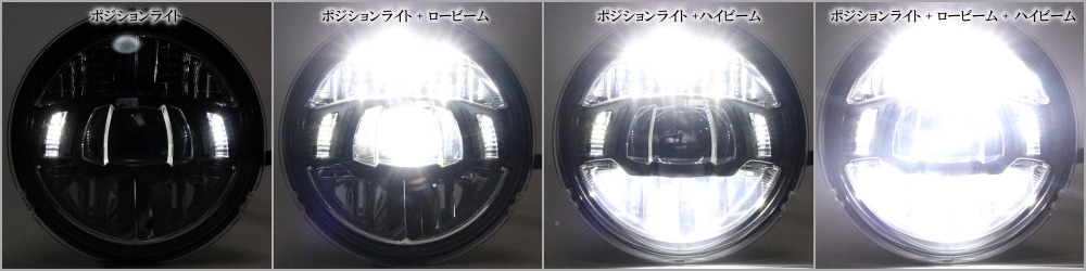5.75インチLEDヘッドライト フロストセイバーの点灯パターン